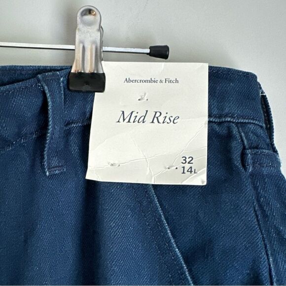 NWT Abercrombie & Fitch Mid Rise Ultra Wide Leg Jeans Size 32 14 LONG 32/14L NEW - Picture 2 of 11